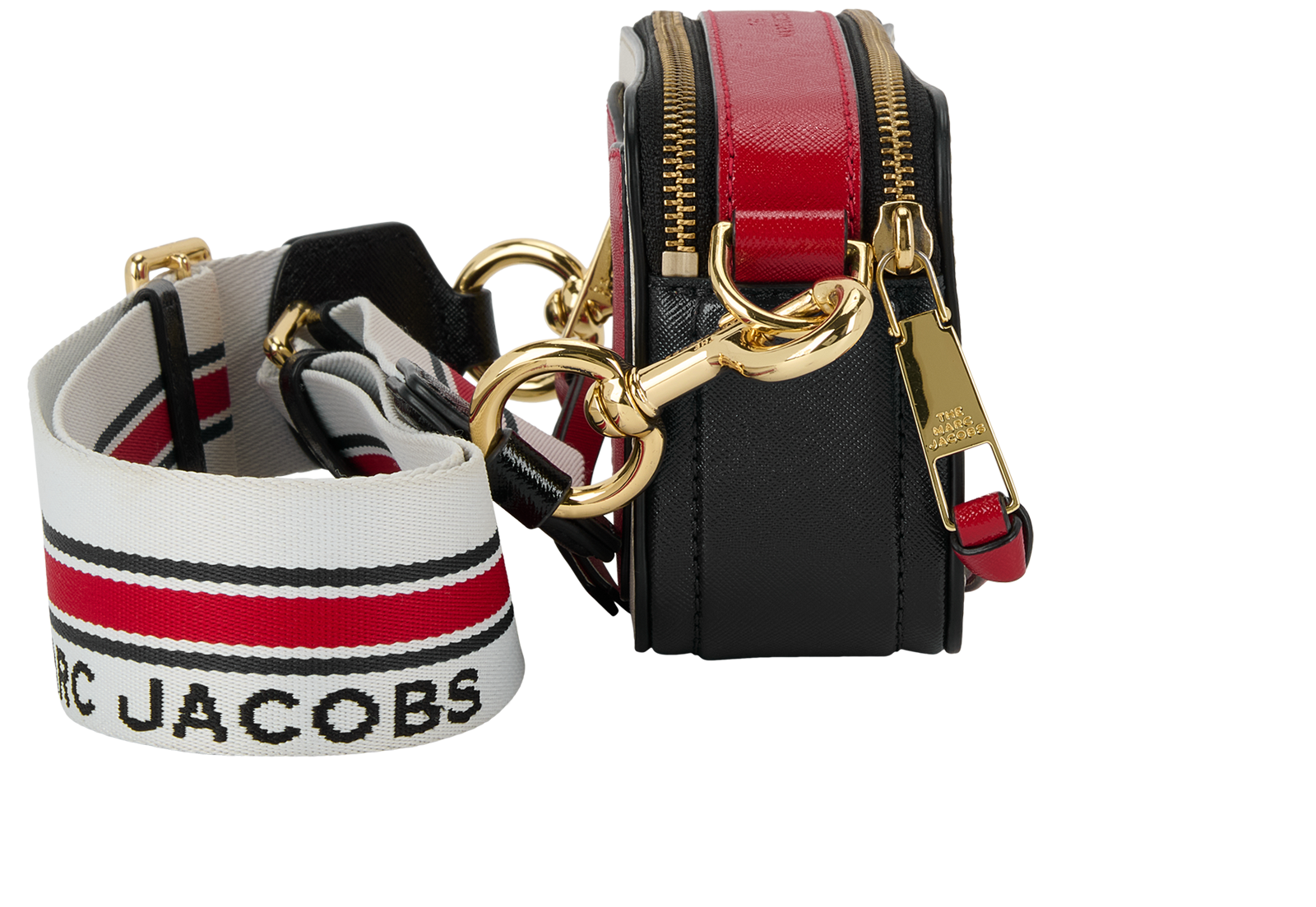 Snapshot, &pound;190, Handbags, Blue/Red/White, Leather, Side view